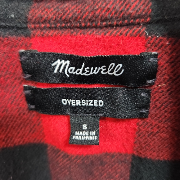 Madewell Oversized Red and Black Check Shirt - Picture 2 of 3